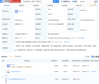 遠東股份布局新賽道，成立電工器材及電器輔件銷售公司